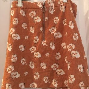 Abercrombie Dark Orange White Floral miniskirt